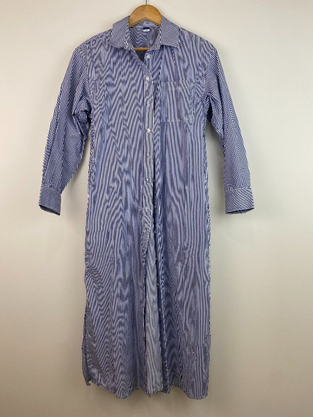Old Navy Blue White Striped Button Front Shirt Dress | Small